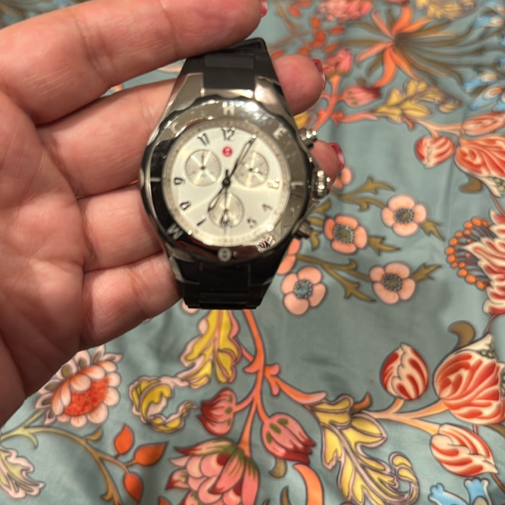 Michele Silver and Black Women's Watch